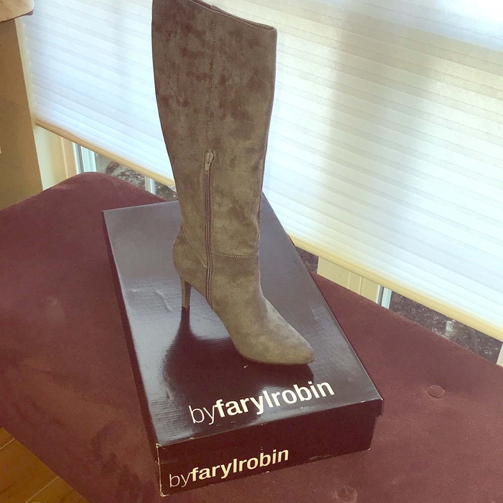 Grey suede boots